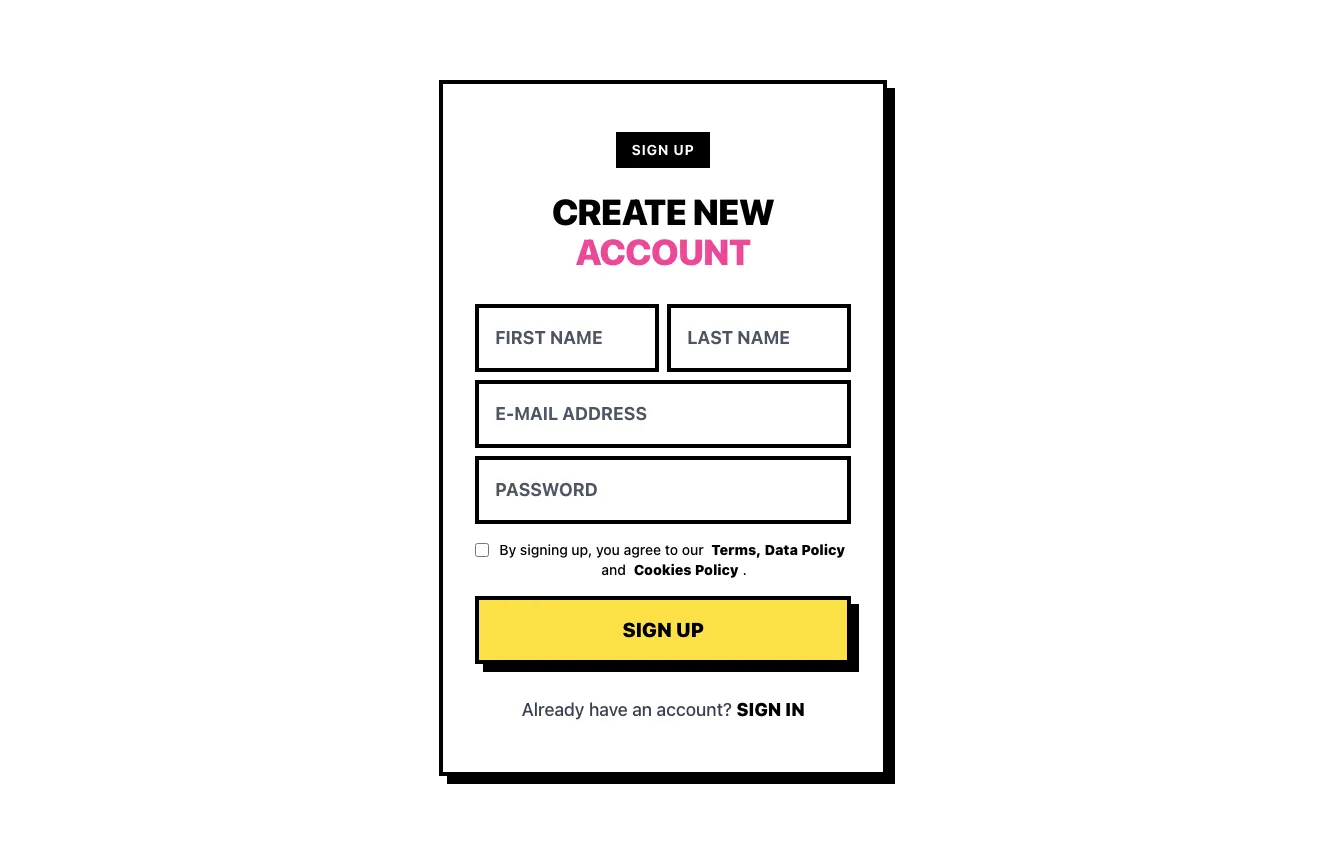 Sign in / Sign up component #21