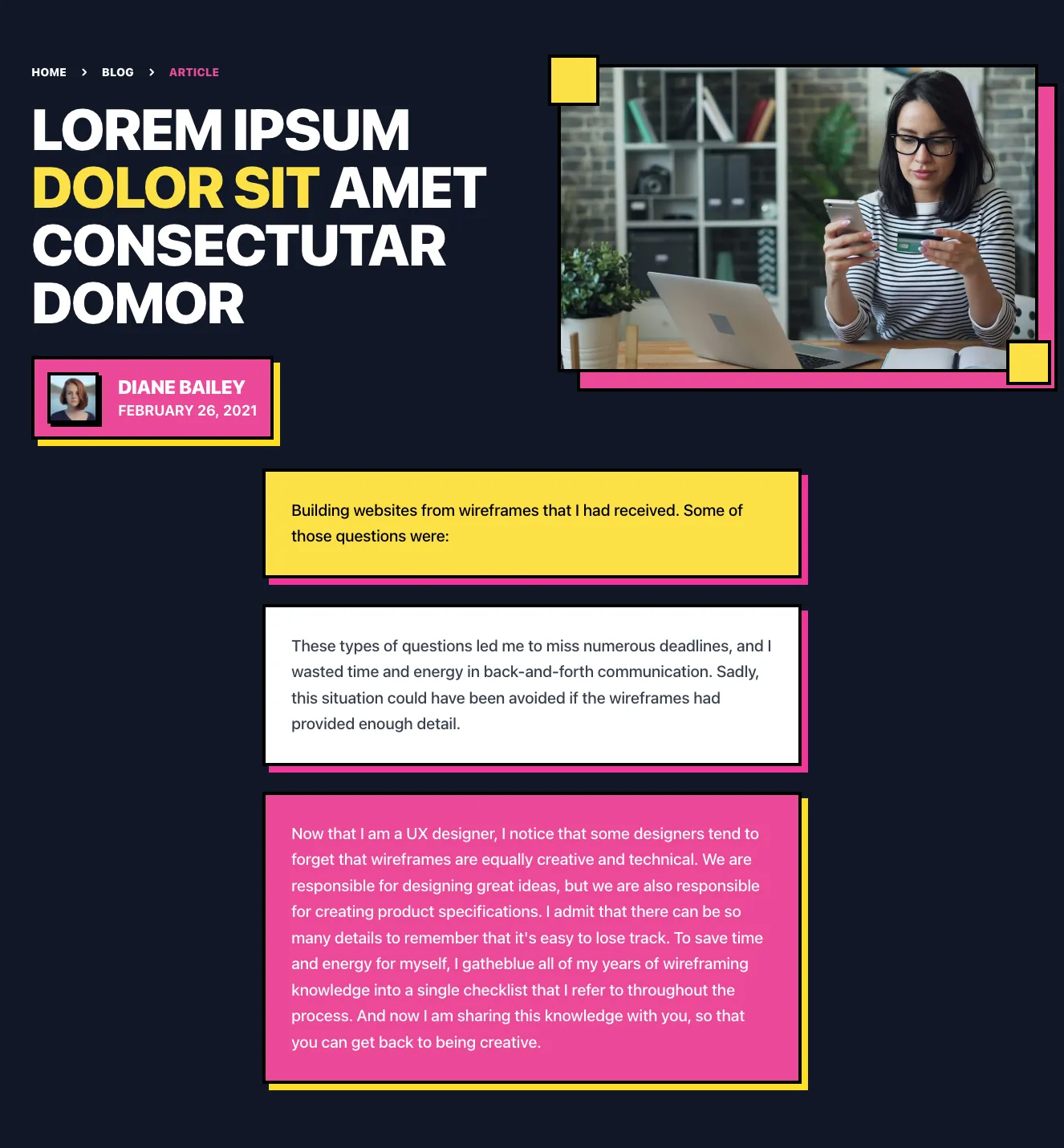 Dark content component #2