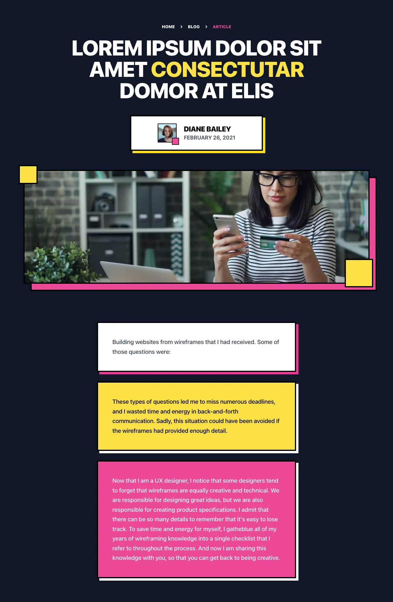 Dark content component #3