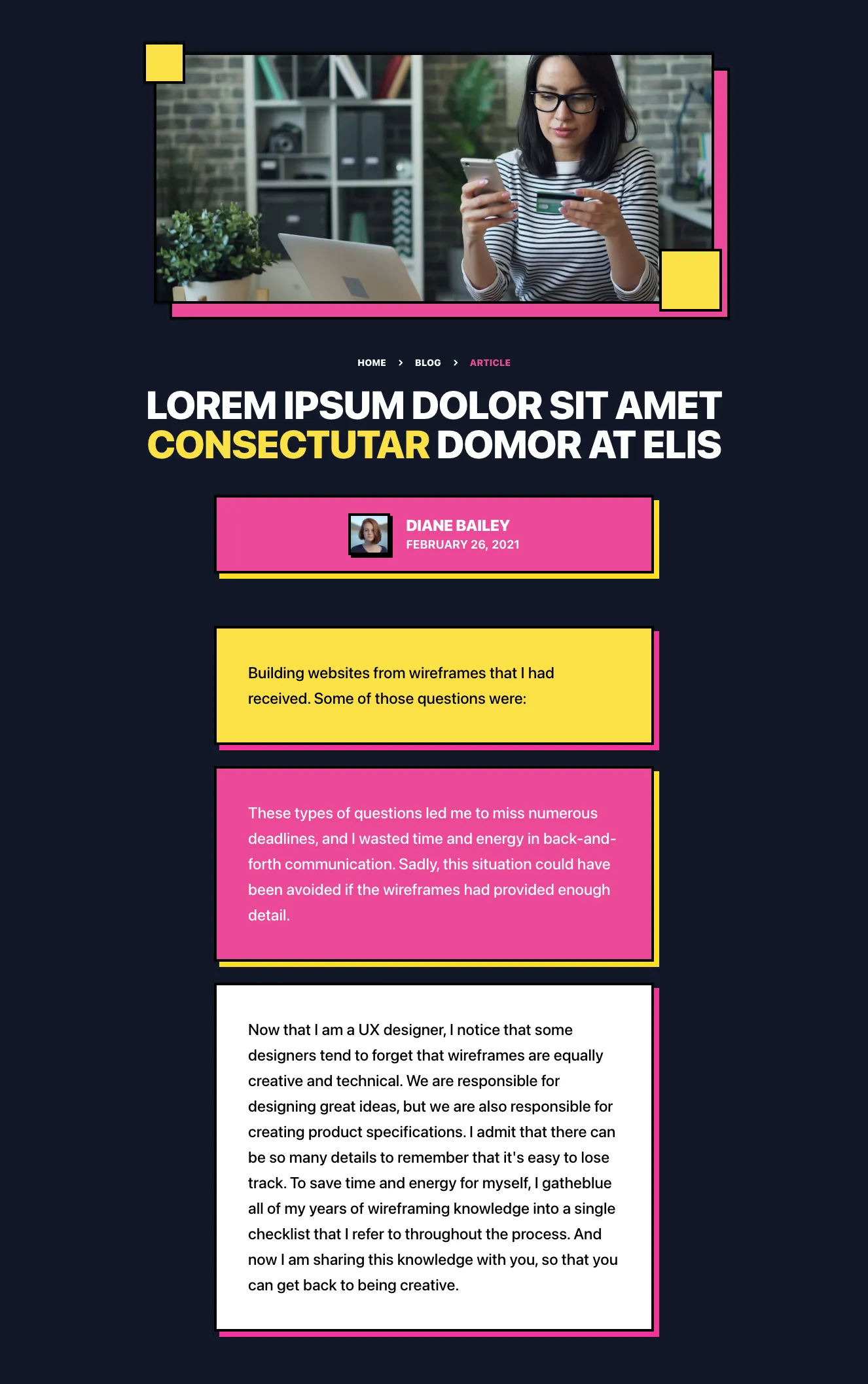 Dark content component #4