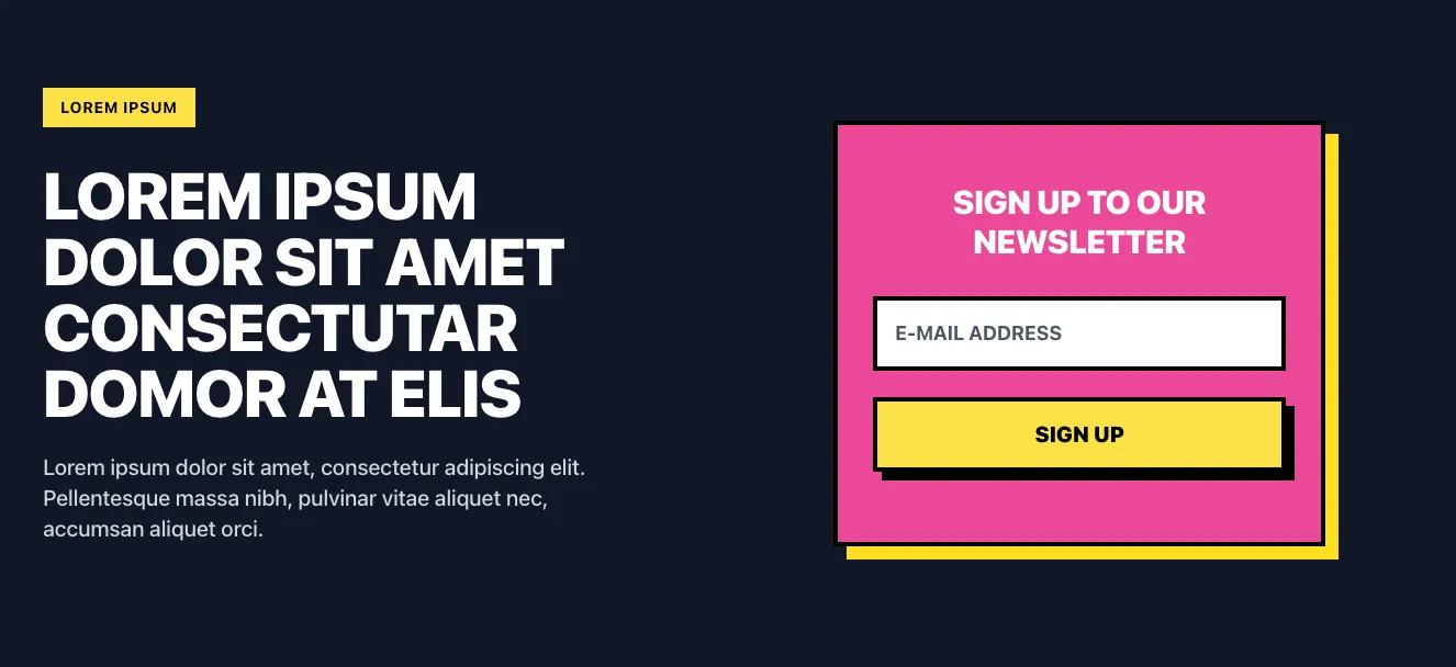 Dark newsletter component #3