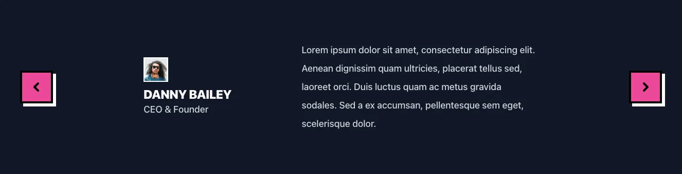Dark testimonials component #5