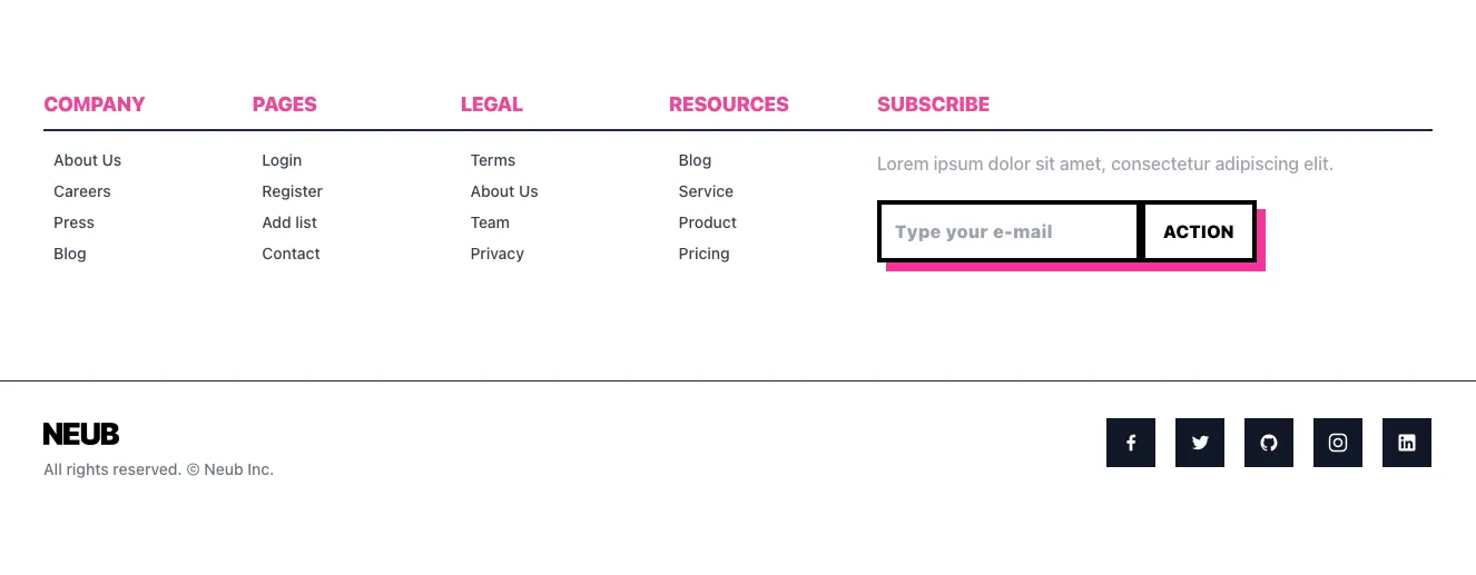 Footers component #5