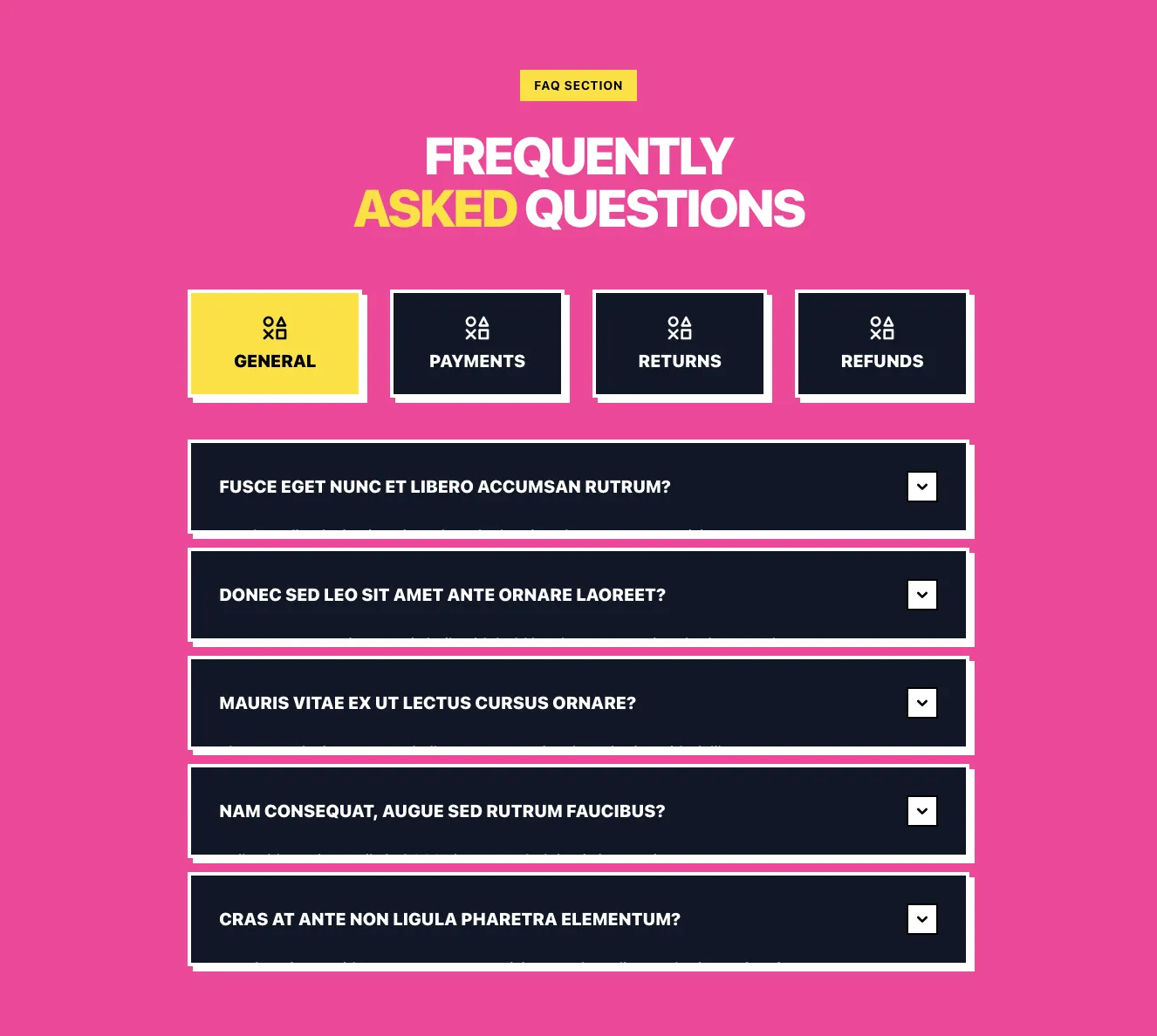 Pink faq component #5