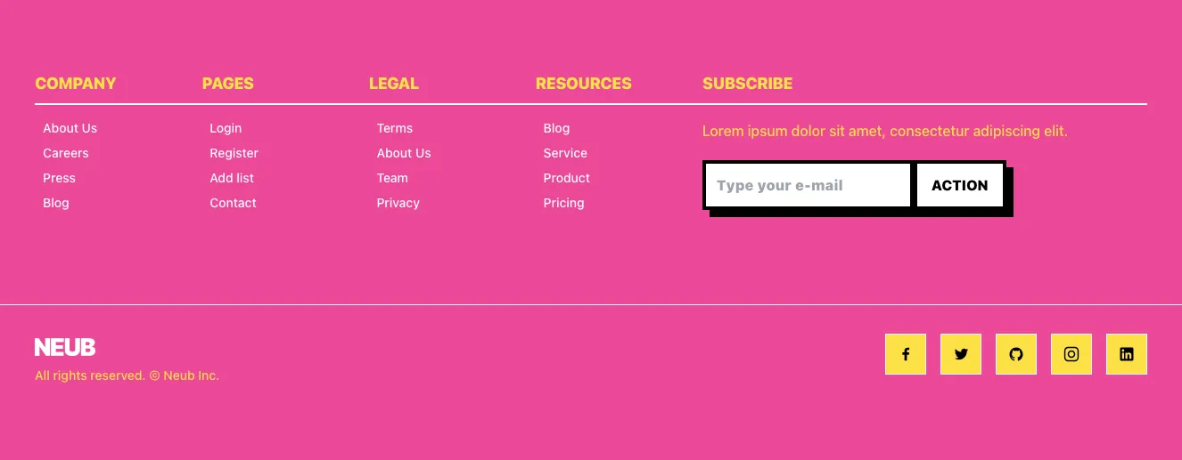 Footers component #9