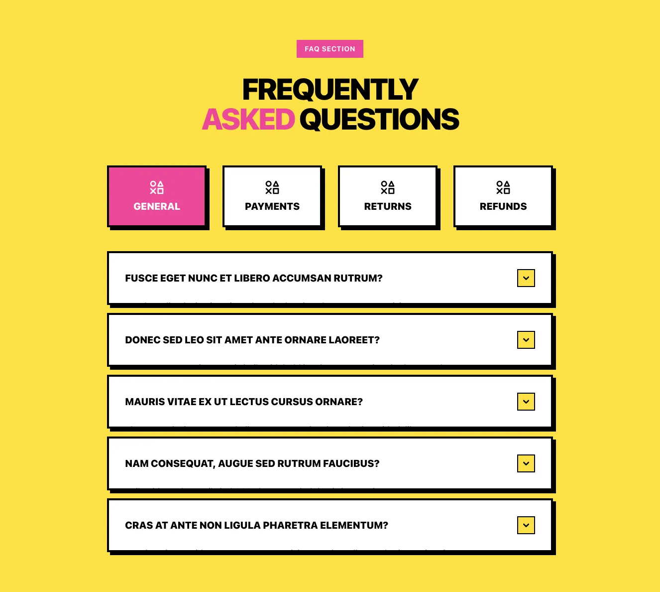 Yellow faq component #5