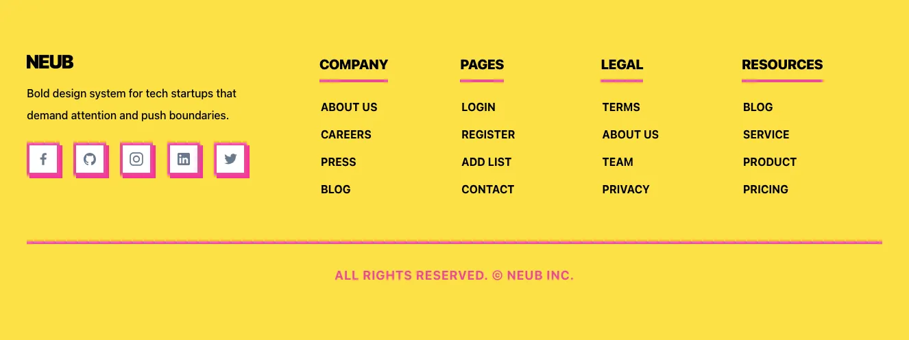 Footers component #2