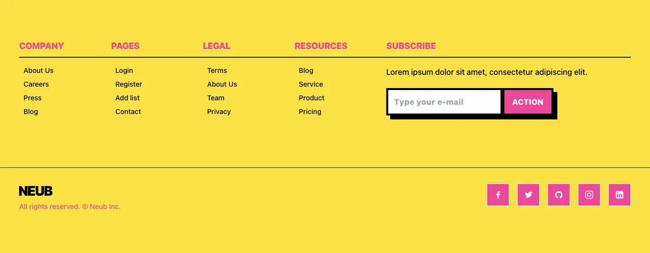 Footers component #10