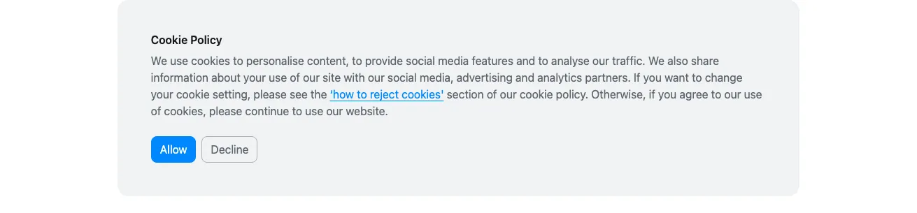 Cookies component in Bootstrap-6