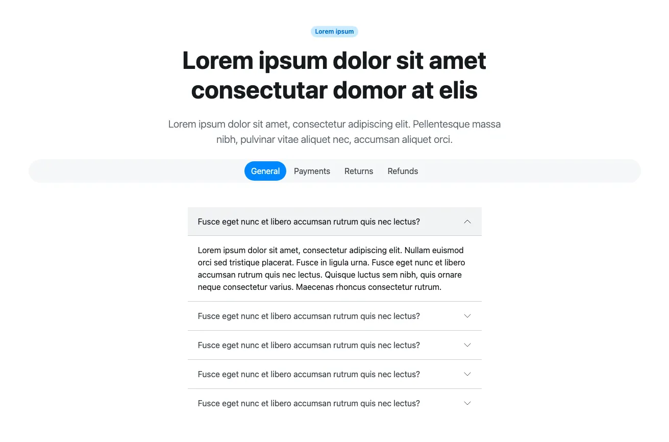 FAQ component in Bootstrap-6