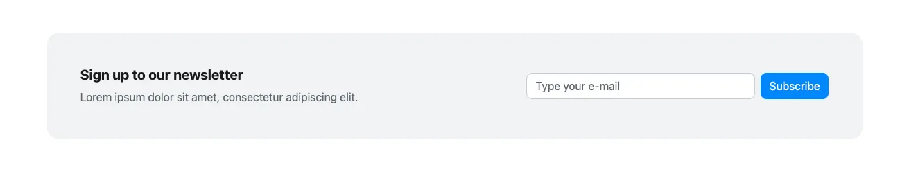 Newsletter component in Bootstrap-6
