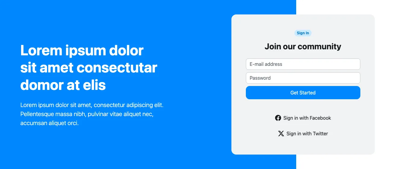 Sign in / Sign up component #2