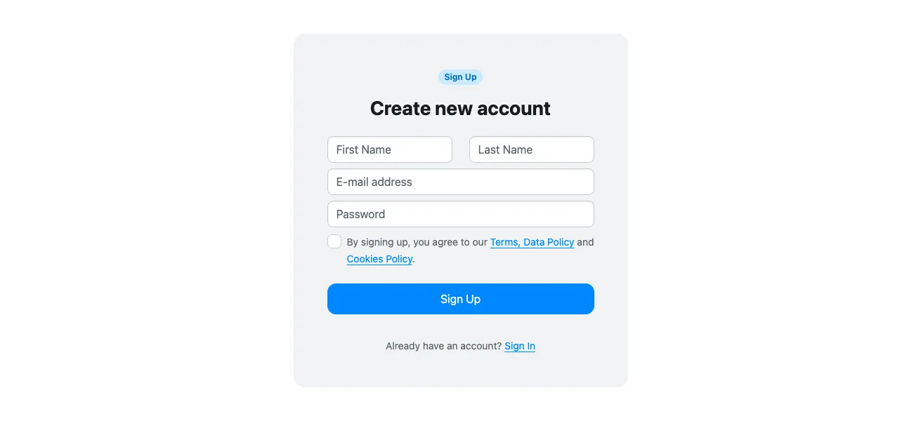 Sign in / Sign up component #5