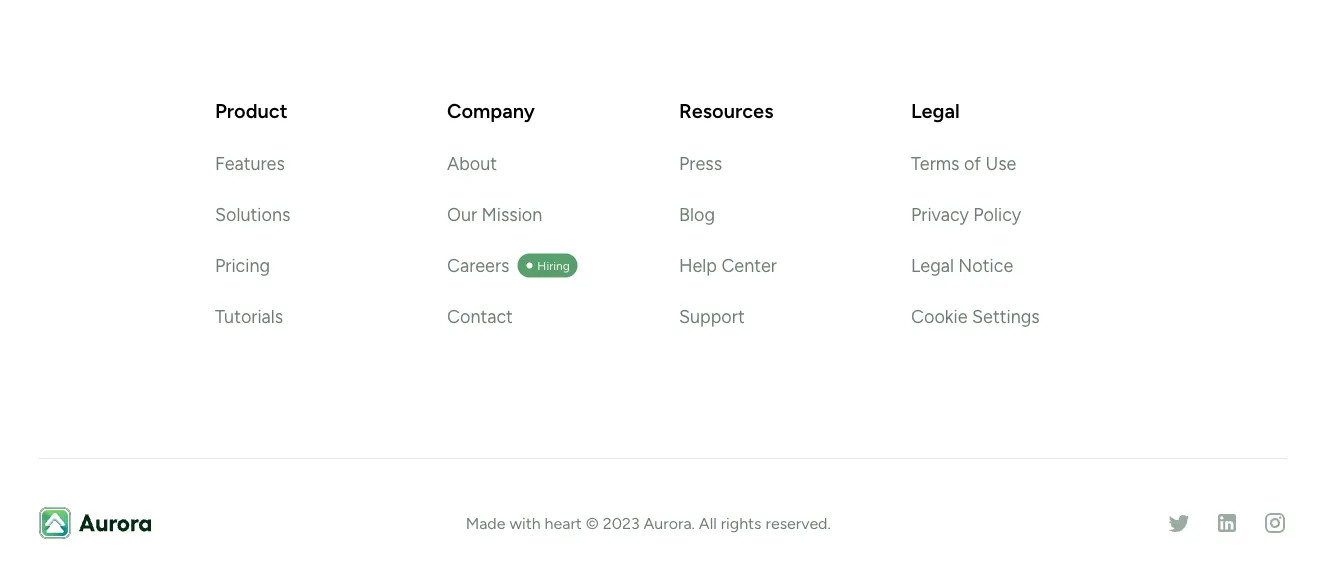 Footers component #25