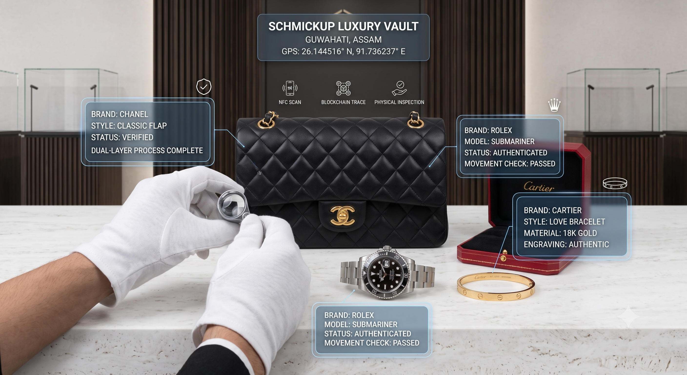 Private VIP client consultation room at Schmickup Luxury Vault showroom in Guwahati Assam
