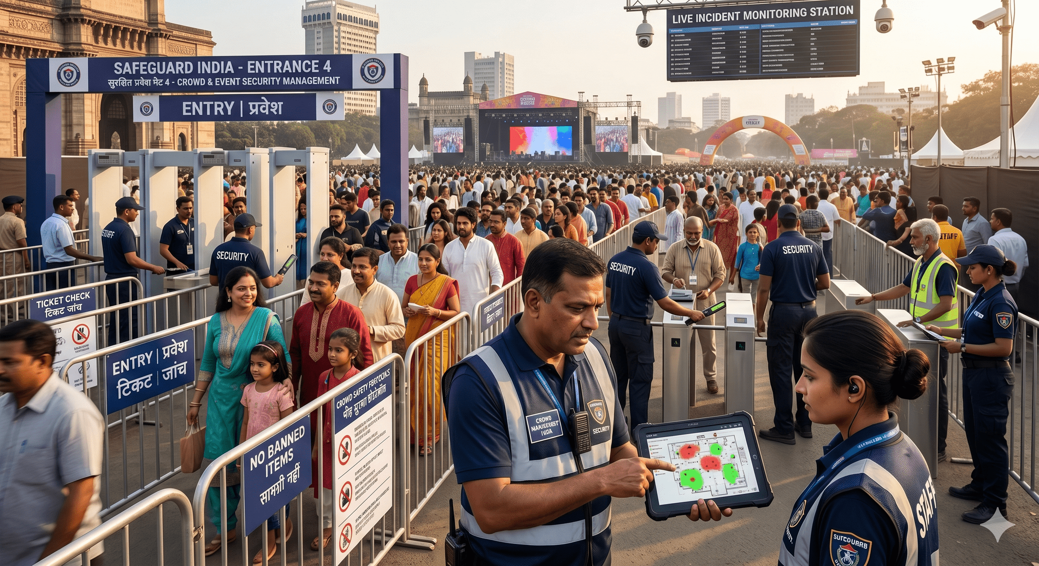 Crowd safety management at large public event