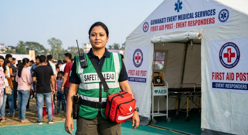 Dedicated rapid response first aid medical team deployed for festival emergency extraction