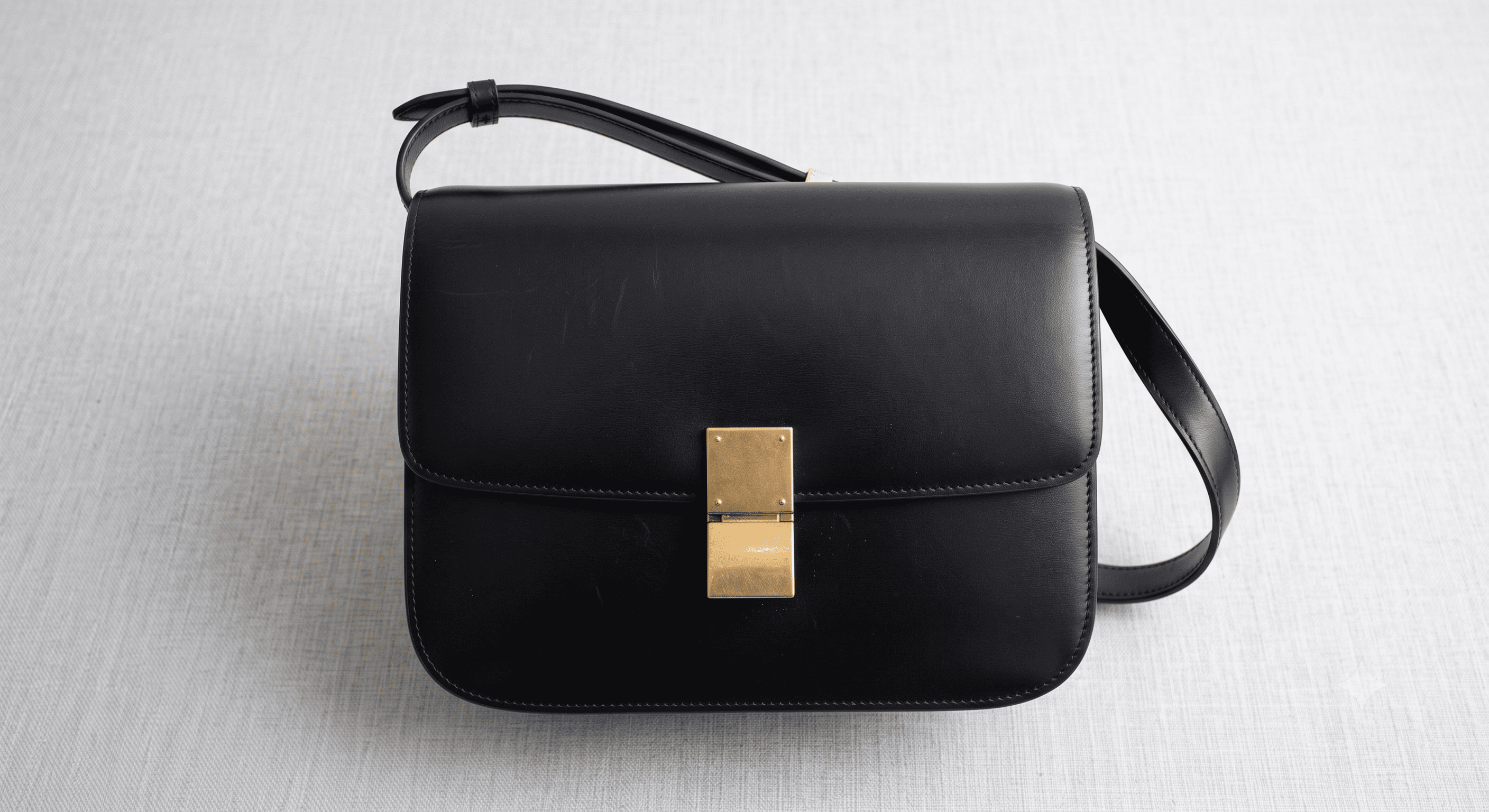 Céline Classic Box Bag in black calfskin