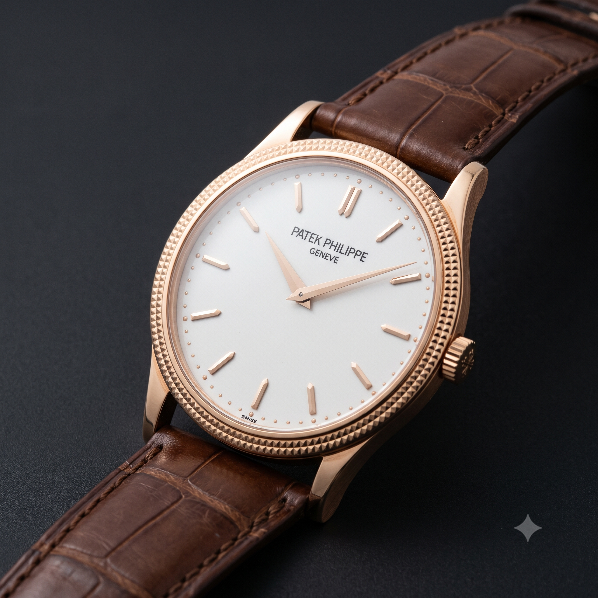 Vintage Patek Philippe Calatrava in 18k rose gold with manual-wind movement