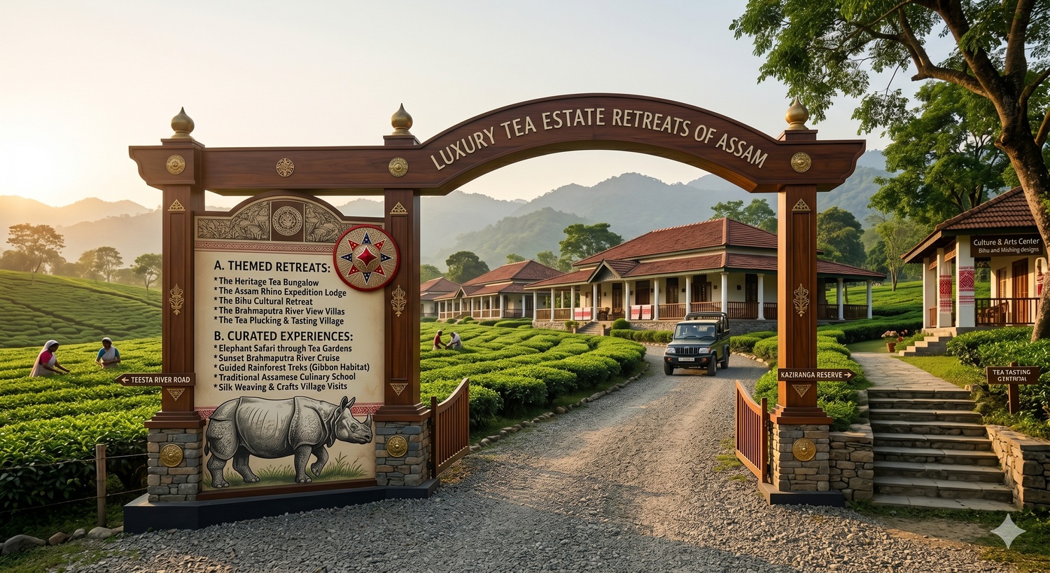 Luxury tea estate experience in Assam