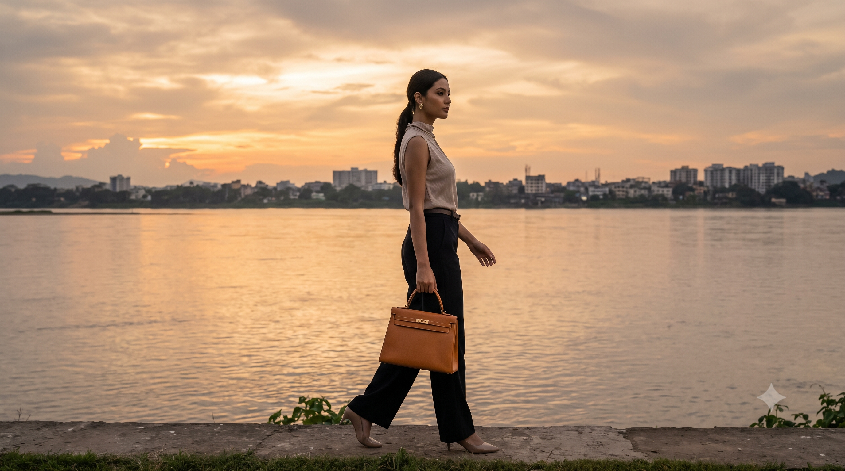 Guwahati luxury lifestyle editorial showcasing curated fine jewelry along the Brahmaputra