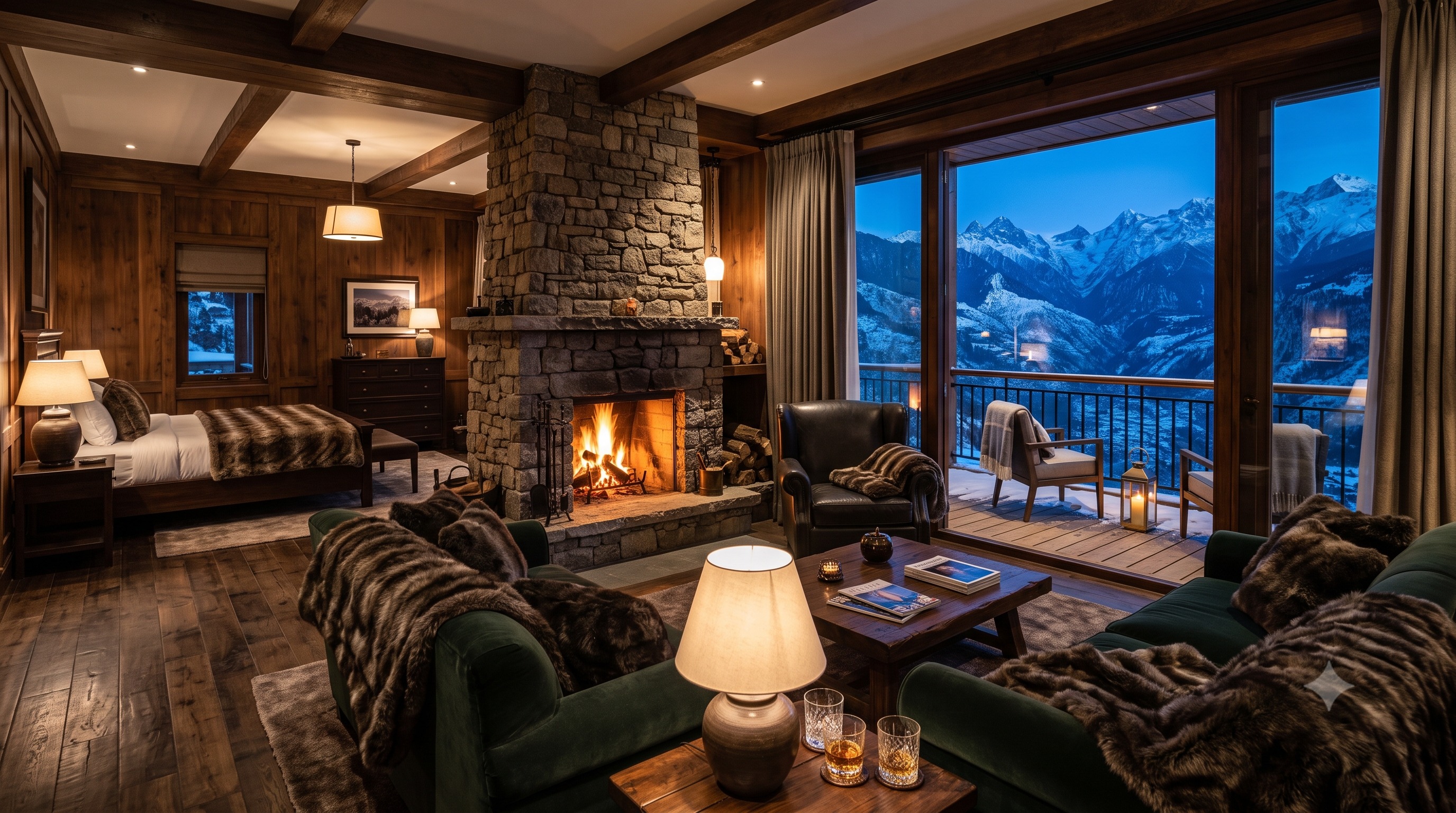 Luxury heated alpine chalet in Tawang with mountain views