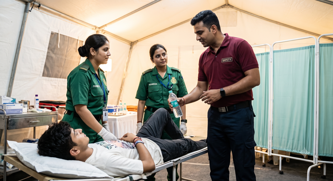 Medical and welfare station within an event venue