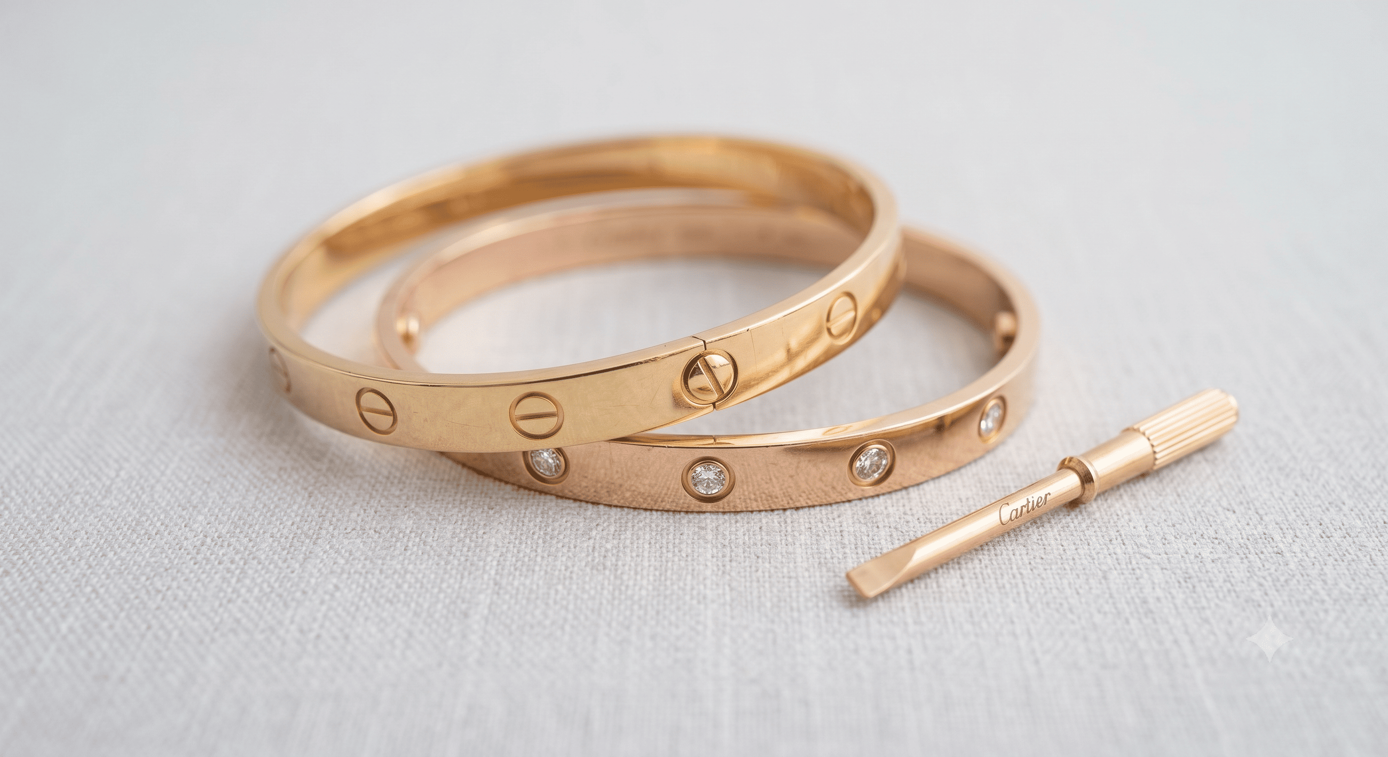Cartier Love bracelets in gold and diamonds