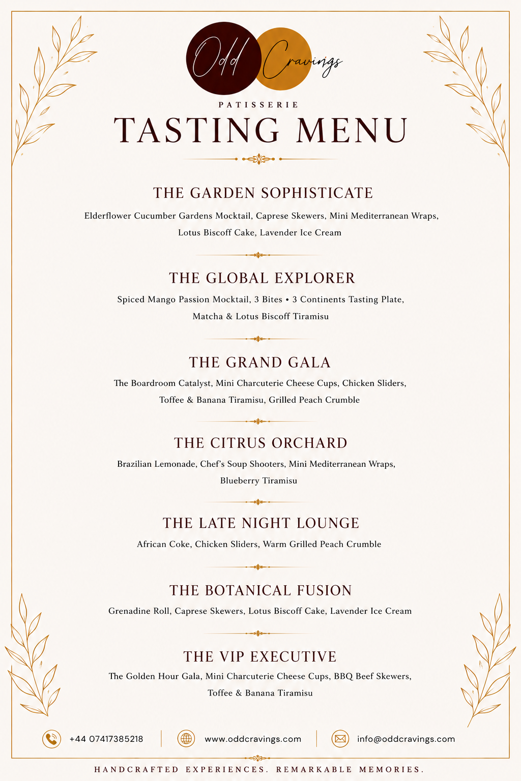 Odd Cravings Tasting Menu