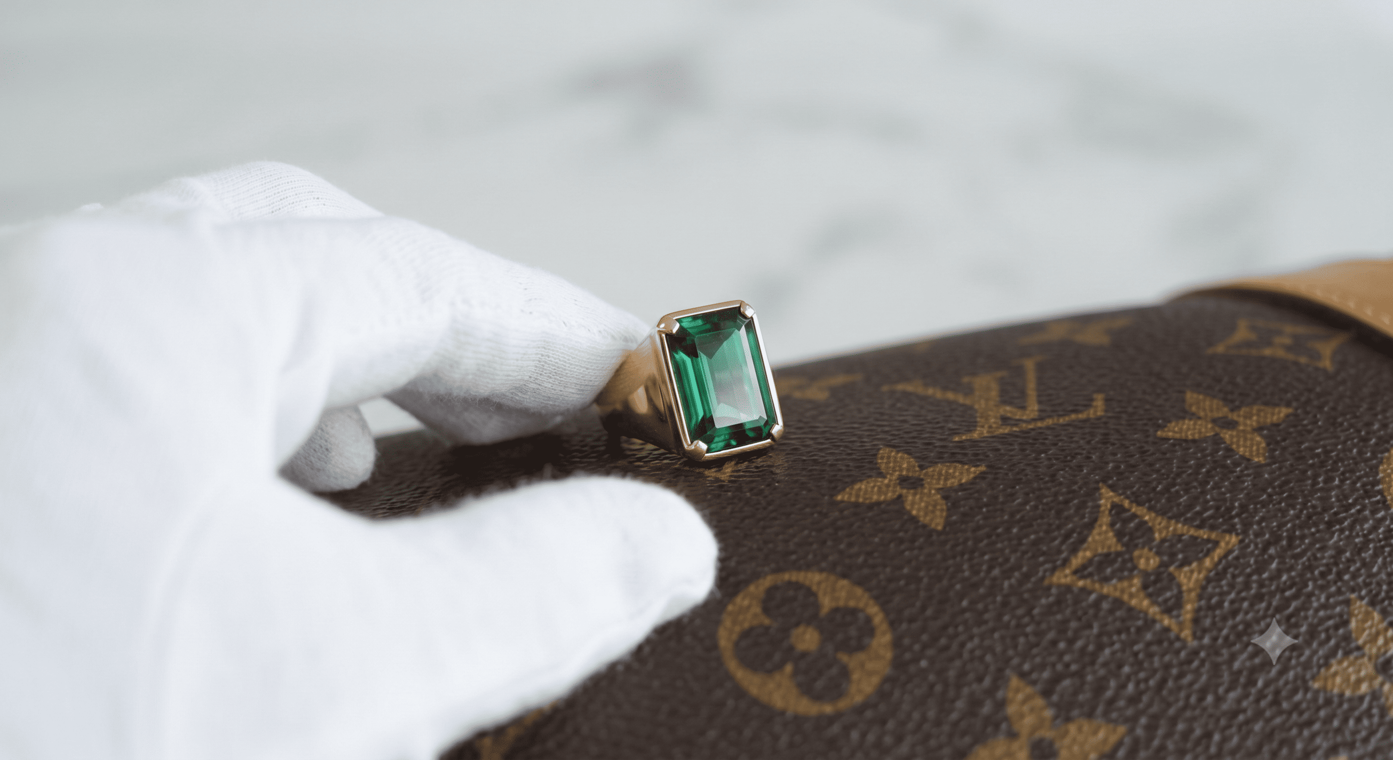 Vintage Gucci Icon ring detail