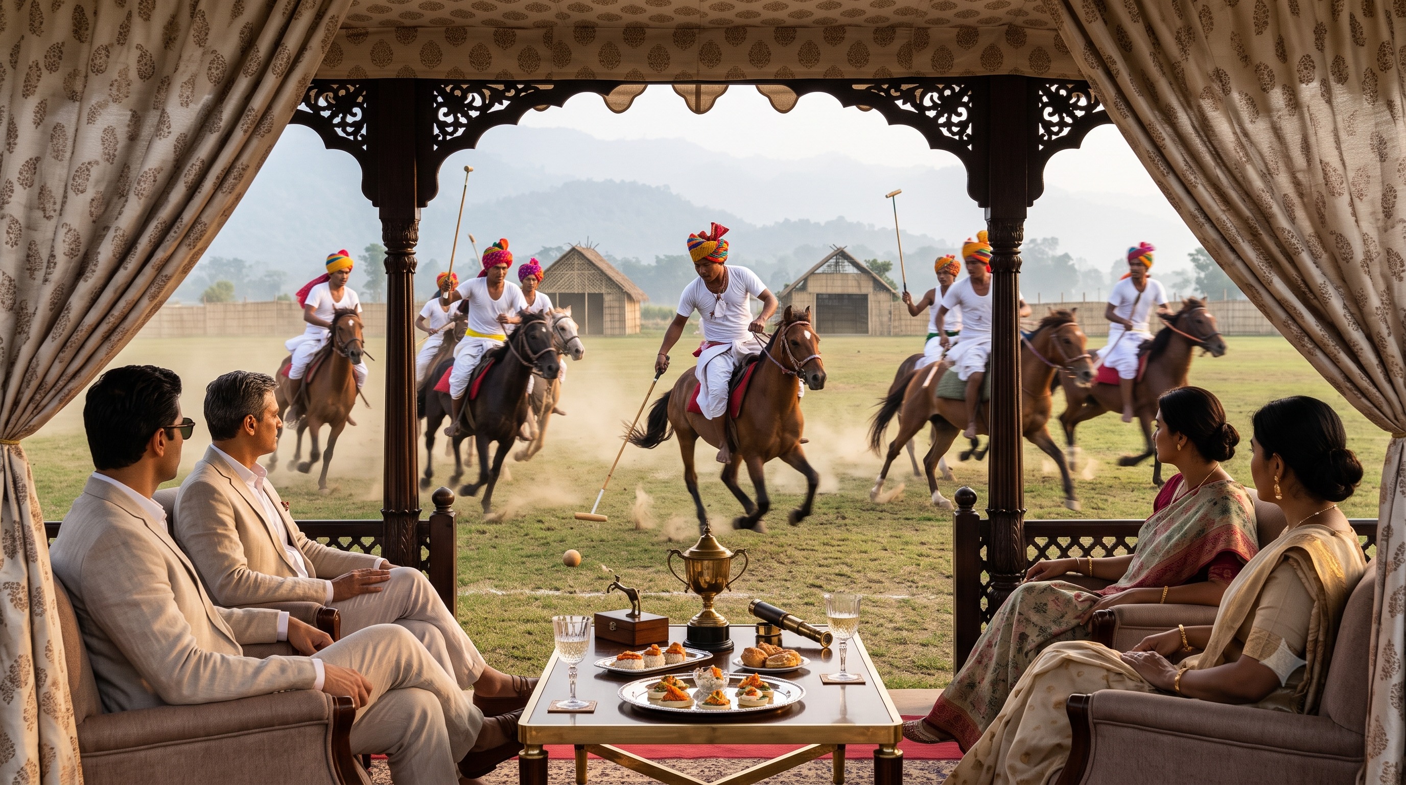 Royal pavilion viewing of traditional Sagol Kangjei polo