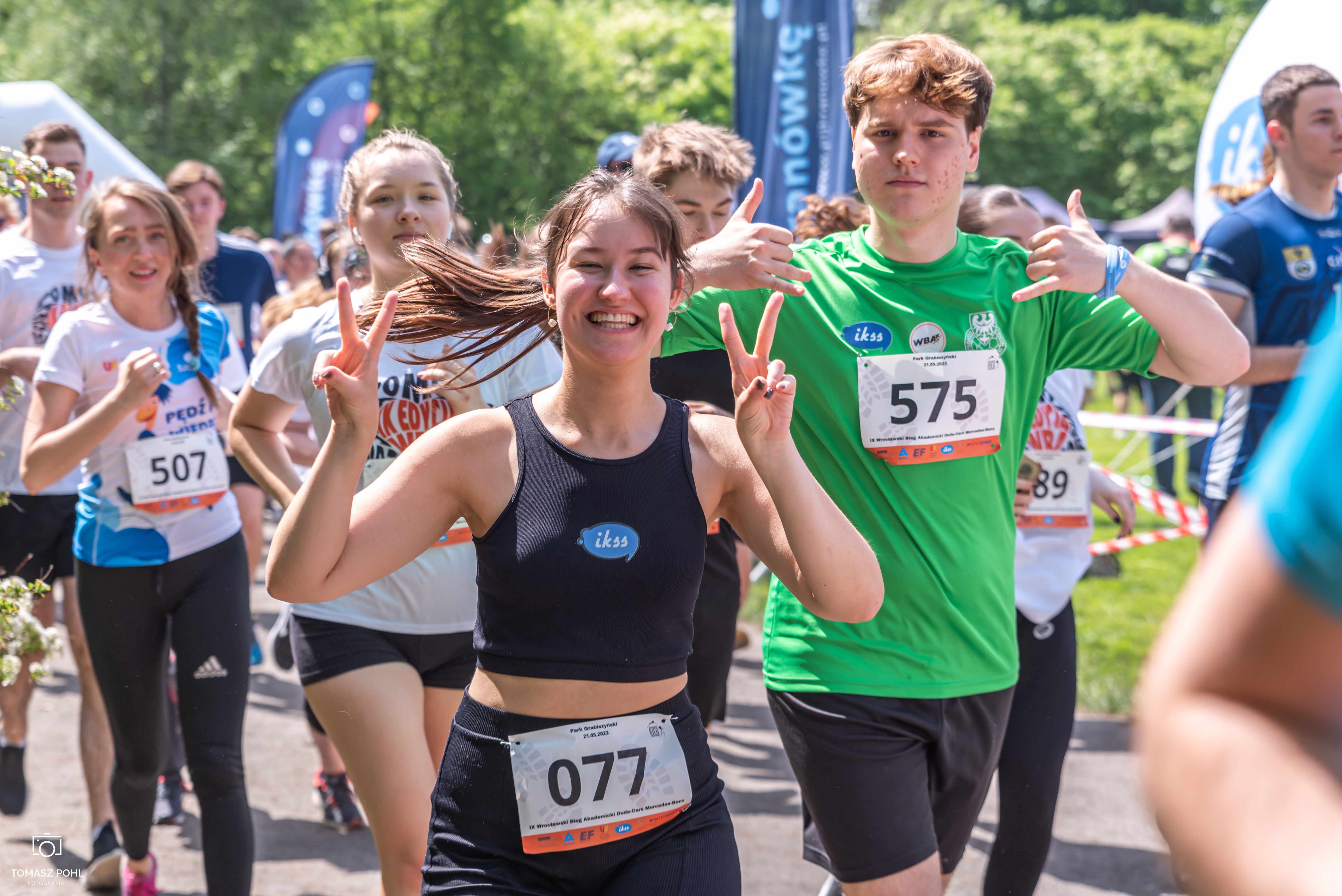 Wrocławski Bieg Akademicki uczestnicy na starcie